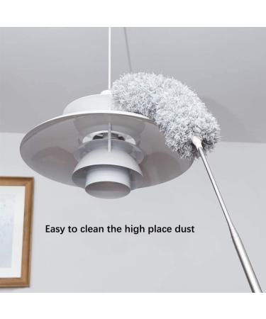 DELUX Microfiber Feather Duster - Extendable 100 Pole, Bendable Head, Long Handle - Ideal for Cleaning High Ceilings, Ceiling Fans, Blinds, Furniture & Cars - Gray - Buy Online on GoSupps.com