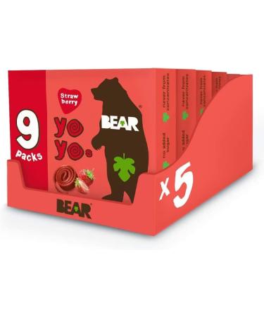BEAR Strawberry Yoyos - Dried Fruit Rolls - Healthy Kids Snack - Vegan - 20g (45 packs) & Raspberry Yoyos - Dried Fruit Rolls - Healthy Kids Snack - Vegan - 20g (30 packs) - Buy Online on GoSupps.com