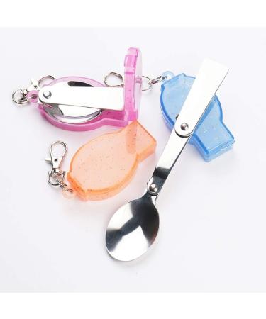 shlutesoy Stainless Steel Folding Spoon Cutlery Creative Gifts Outdoor Portable Three-fold Spoon Travel Folding Spoon Silver - Buy Online on GoSupps.com