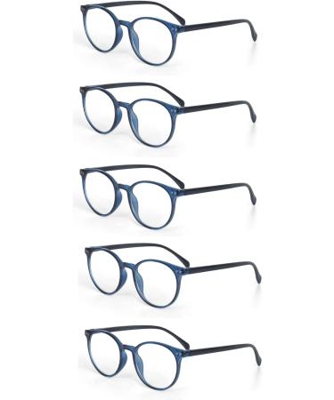 Buy 5 Pack Retro Round Plastic Frame Reading Glasses | Multi Color 2.0 Diopters for Men & Women - International Shipping Available - Buy Online on GoSupps.com