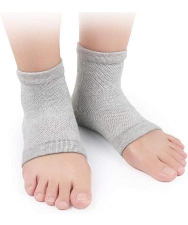 Kuou 3 Pairs Gel Heel Socks - Moisturizing Day Night Care for Dry Cracked Skin (Gray Blue Pink) - Buy Online on GoSupps.com