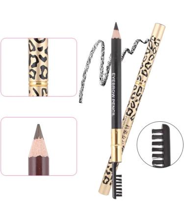 Healeved 2pcs Leopard Cover Eyebrow Pencil Longlasting Professional Eyebrow Makeup Pencil and Brush 1 count (Pack of 1) Brown - Buy Online on GoSupps.com