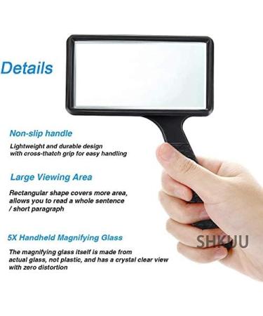 Rectangle 5X Handheld Magnifier for Reading Books Map Hobbies Learning Fault Finding Better Life - Buy Online on GoSupps.com
