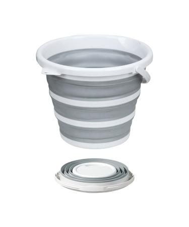 Shakven Foldable Bucket with Handle | Ergonomic Water Bucket with Large Capacity - 10L Space-Saving Fishing Bucket Portable Water Bucket with Handle for Camping