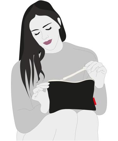 Hello Bags: Stylish Cotton Make-up Bag & Wristlet Handbag | 100% Real | Ecru & Black | Gift-Ready - Buy Online on GoSupps.com