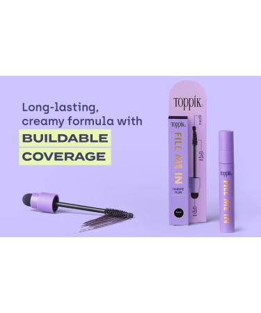 Toppik Fill Me In Hairline Filler - Dark Brown Hair Color Root Touchup & Fibers Wand for Thinning Hair - 0.176 oz (5 g) - International Shipping Available - Buy Online on GoSupps.com