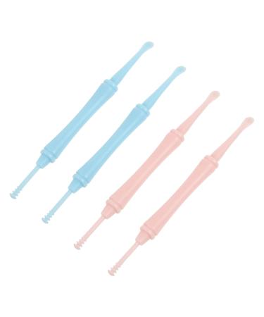 Ear Wax Removal Tools 4 Pcs Double-Headed Spiral Ear Spoon Ear Plugs for Household Cleaner Earbuds Earbuds for Ear Wax Scraper Over The Ear Earbuds Wax Removers Ear Clean Tool Random Color 10x0.8x0.8cm
