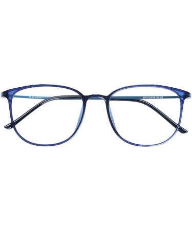 Koosufa Classic Retro Glasses Frames - Thin Nerd Glasses for Men & Women Ultra-Light TR90 Panto Frames with Case - Stylish Prescription-Free Eyewear in Blue - Buy Online on GoSupps.com