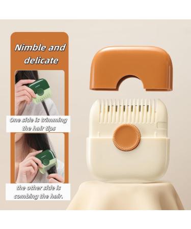 Trimpocket 2-in-1 Hair Trimmer & Comb | Portable Bangs Hair Clipper | Dual-Side Design for Split Ends - Pink & Brown - Buy Online on GoSupps.com