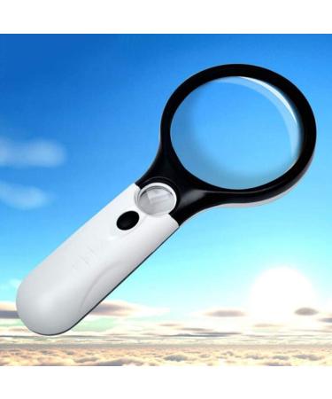 Magnifying Glass with 3 LED Lights 3X 45X Handheld Magnifier Senior Reading Super High Clarity Lightweight Good Times - Buy Online on GoSupps.com