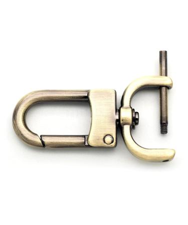 CRAFTMEMORE 2pcs Detachable Snap Hook Swivel Clasp w/Screw Bar VT99 Bag Strap Hardware Replacement (1-1/2 Inch, Brushed Brass) 1-1/2 Inch Brushed Brass