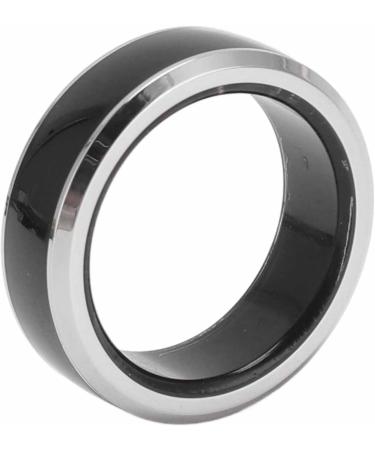 Smart Health Ring 316 Stainless Steel and Ceramic Temperature Detection Health Tracker Smart Ring Black with APP for Sleep Monitoring (9#) - Buy Online on GoSupps.com