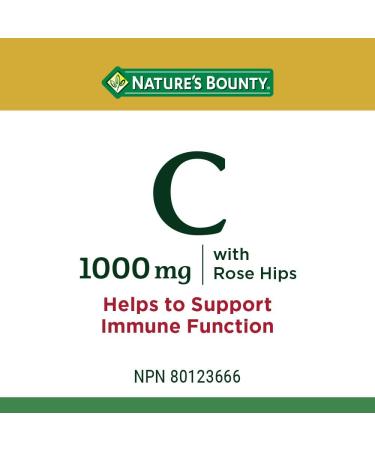 Nature's Bounty Vitamin C Supplement with Rose Hips Helps Maintain Good Health 1000mg 100 Tablets - Buy Online on GoSupps.com
