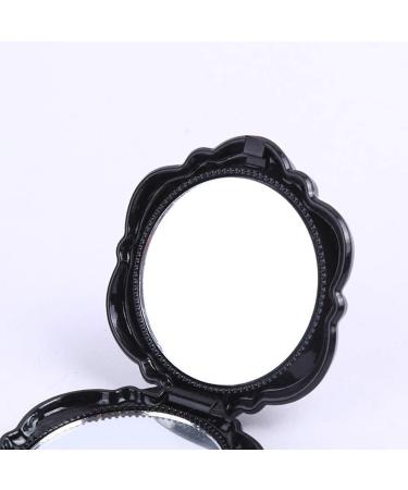 Lurrose Vintage Folding Plastic Rose Compact Mirror | Double Sided Travel Makeup Mirror - Buy Online on GoSupps.com