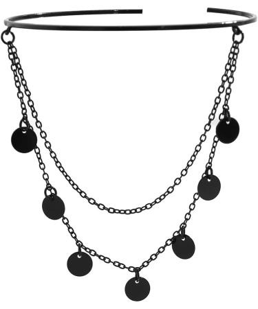 Buy Black Disc Layered Tassels Open Cuff Bangle for Women & Girls - Perfect Halloween Costume Jewelry - Buy Online on GoSupps.com