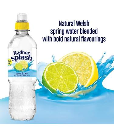Radnor Splash Lemon & Lime Still Flavoured Spring Water | Sugar Free | Refreshing | Natural Taste | 12 x500ml Lemon 500 ml (Pack of 12) - Buy Online on GoSupps.com