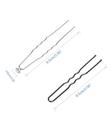 80 Pack White Crystal Rhinestone Hair Pins & U Shape Hairpins Set with Storage Bottle - Wedding Hair Clips Professional Hairdressing Grip Clip (40 Crystal Pins + 40 U Shape Pins) - Buy Online on GoSupps.com