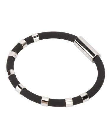 Antistatic bracelet 8 loops silicone-static bracelet balance energy waterproof antistatic manner band antistatic bracelet for winter run (black)