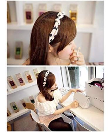 Dusenly 6 Pieces Fashion Women's Bow Knot Hairband Headband Polka Dot Headbands Hair Band Hoop Sweet Girls Headwear Band Accessories - Buy Online on GoSupps.com