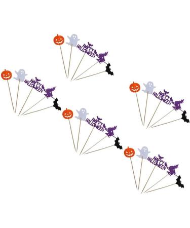 misppro 5 Sets Happy Halloween Cupcake Toppers Food Picks Pumpkin Wizard Bat 5/Set - Buy Online on GoSupps.com