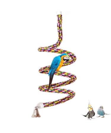 ASOCEA Bird Perch Parrot Rope Perches Stand Bird Toys Budgie Swing Climbing Toys Rotate Bird Bungee Toys for Parrot Parakeet Cockatiel Cockatoo Conure