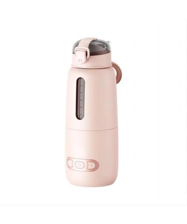 Takyyds Smart Portable Milk Warmer Rechargeable USB Bottle Warmer for Baby Breastmilk and Formula Portable Water Warmer Instant Water Warmer  Smart Baby Flask (Pink)