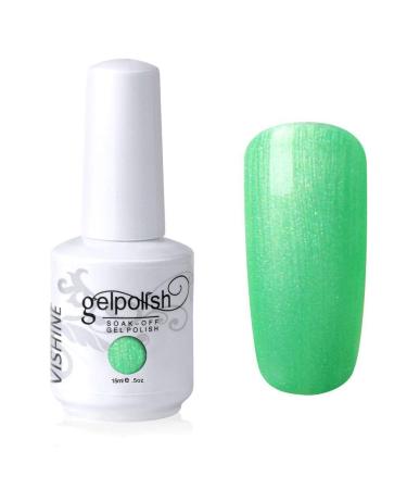 Vishine Nail Salon UV Manicure Polish Soak Off Gel Polish Nail Art Pearl Green(791) #791
