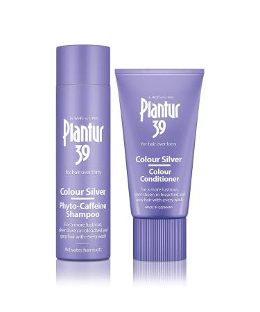 Plantur 39 Purple Shampoo and Conditioner Set | Enhanced Silver Sheen for Bleached and Grey Hair | Prevents and Reduces Hair Loss and Supports Hair Growth | 1x Shampoo 250ml | 1x Conditioner 150ml