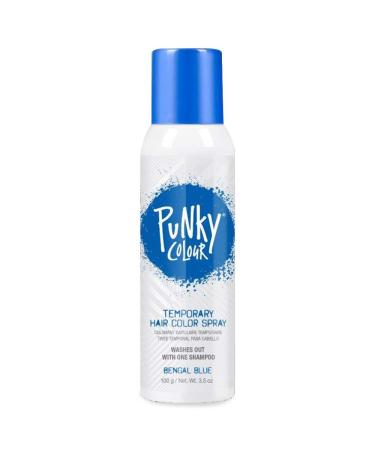 Punky Temporary Hair Color Spray  Bengal Blue  Non-Sticky  Non-Damaging  Travel Size Hair Dye for Instant Vivid Hair Color  3.5 oz 3.5 Ounce (Pack of 1) Bengal Blue