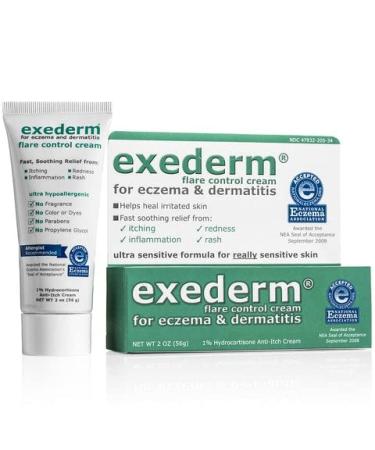 Exederm Ultra Hypoallergenic Eczema Dermatitis Flare Control Cream, NEA Accepted (2 oz tube)