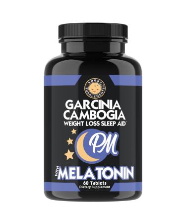 Garcinia Cambogia PM Weight Loss Sleep, All Natural Supplement w/ Valerian Root & Melatonin to Help Burn Fat Overnight, Night Time Appetite Suppressant, Vegetarian Formula (1-Bottle) 60 Count (Pack of 1)