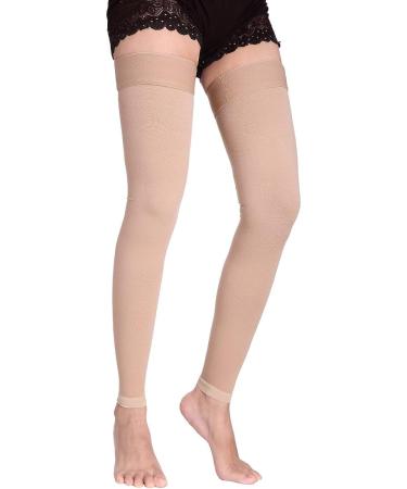 Thigh High Compression Socks 20-30 mmHg for Men & Women - Nude XX-Large - Buy Online on GoSupps.com