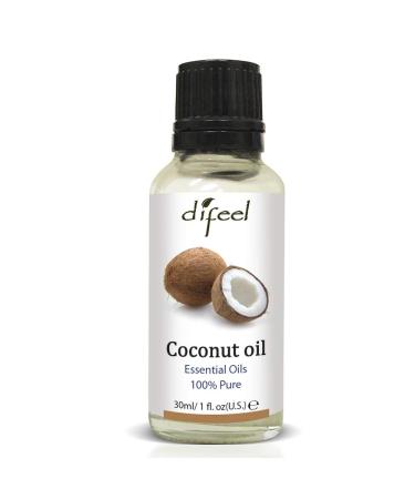Difeel Essential Oils 100% Pure Premium Grade Coconut Oil 1 Ounce 2-Pack