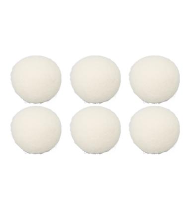Wool Dryer Balls Drying Balls for Laundry Reusable As Inherent Fabric Softener Reduces Static and Wrinkles Saves Drying Time Wool Balls for Dryer Replaces Dryer Sheets(Pack of 6) (6cm/2.4in)