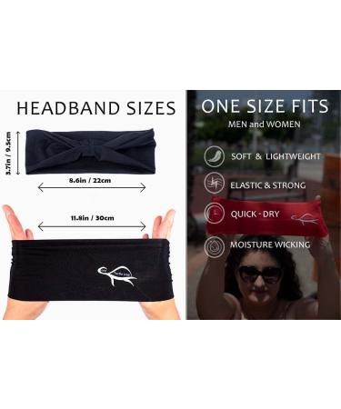 Set of 6 Workout Headbands for Men & Women in Black, Red, White Tie Dye and USA Flag - Wide Elastic Sport Sweatbands for Working Out - Buy Online on GoSupps.com