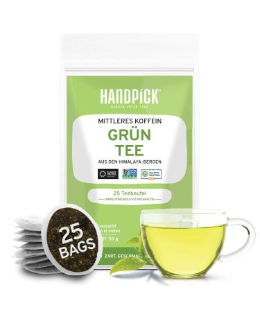 Hand pick green tea bag - 25 count | 100% pure green tea leaves from the Himalaya India | round environmentally conscious green tea hot or iced tea brow green tea 25 Count (pack of 1) - Buy Online on GoSupps.com
