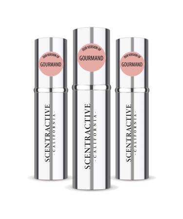 CA Perfume Impression of Emra Gourmand For Women & Men Fragrance Concentrated Long Lasting Eau de Parfum Spray Refillable Glass Atomizer Bottle 0.17 Fl Oz/5ml-X3 EMRA GOURMAND 0.51 Fl Oz (Pack of 1)