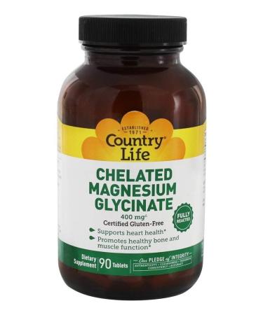 Country Life Chelated Magnesium Glycinate 400 mg 90 Tablets