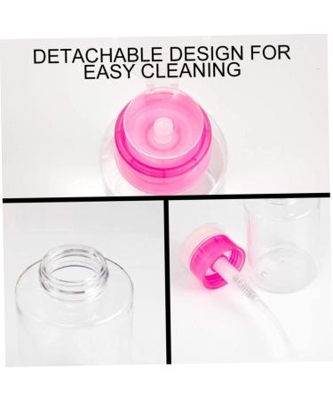 Nail Remover Pump Dispenser Nail Polish Remover Dispenser Empty Clear Push Down Bottle Plastic Pump Liquid Container Rosy 180ml - Buy Online on GoSupps.com