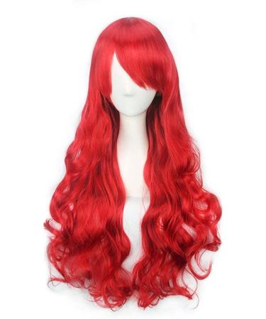 ColorfulPanda Long Red Curly Wavy Hair Wig for Women - Anime Cosplay Costume Party Synthetic Wig - Buy Online on GoSupps.com