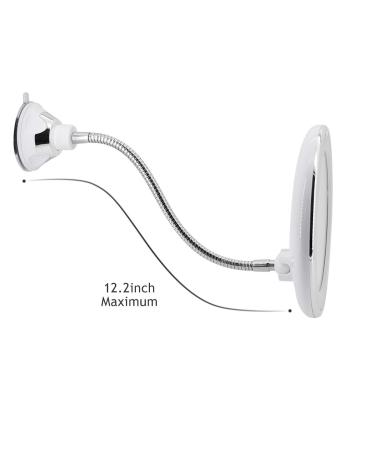 10X Magnifying LED Lighted Makeup Mirror with 360 Swivel Rotation - Glam Hobby Vanity Mirror for Bathroom with Flexible Gooseneck and Suction Cup - Buy Online on GoSupps.com