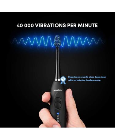 AquaSonic Duo Dual Handle Electric Toothbrushes - Ultra Whitening 40,000 VPM - 3 Modes with Smart Timers - Wireless Charging - 10 Dupont Brush Heads & 2 Travel Cases - Buy Online on GoSupps.com