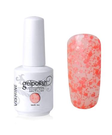 Vishine Nail Salon UV Manicure Polish Soak Off Gel Polish Nail Art Glitter Ivory (820) #820
