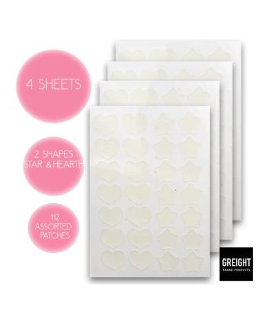 Hydrocolloid Acne Pimple Patches - Heart & Star Shape 112 Count | Best Acne Treatment for Breakouts Conceals & Reduces Pimples & Blackheads - Buy Online on GoSupps.com