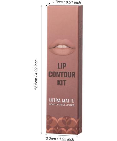 Lip Liner and Lipstick Set | Velvet Lip Liner Highly Pigmented Matte Lip Gloss Long Lasting Waterproof Lip Gloss Makeup Gift Set for Girls Pewell - Buy Online on GoSupps.com