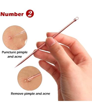 Rose Gold Acne Needle Set - 4-Piece Acne Removal Tool for Pimples Blackheads & Comedones - Buy Online on GoSupps.com