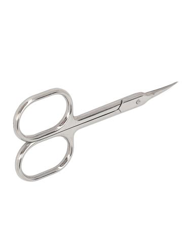 Stainless Steel Cuticle Scissors Extra Fine Pointed Trimmer Scissors Dead Skin Tip for Eyebrow Eyelash Remover Arc Shaped Manicure Tool