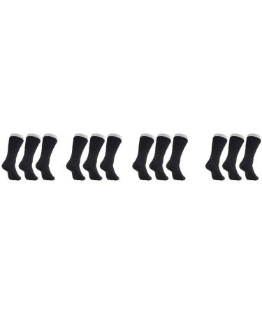 Personal Touch Diabetic Crew Socks 12 Pairs - Men's & Women's, Physicians Approved (Black, Size 9-11) - Buy Online on GoSupps.com