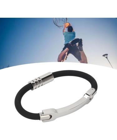 Static Electricity-Proof Balance Bracelet | Washable Waterproof Silicone Band with Negative Ions for Jogging - Black - Buy Online on GoSupps.com