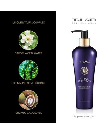 T-LAB PROFESSIONAL Purple Conditioner for Blonde Hair - Natural Deep Treatment for Color Treated Hair - Buy Online on GoSupps.com